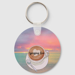 Espressing Love at sunset/ sunrise on a keychain