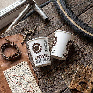 Espresso and Base Miles Cycling Coffee Lover Paper Cups