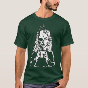 Espresso Bean Coffee Lover Half Coffee Half Human T-Shirt