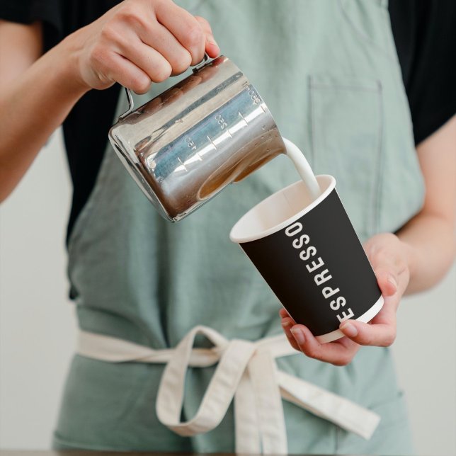 Espresso Black & White Professional Coffeshop  Paper Cups (Creator Uploaded)