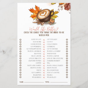 Espresso Bridal Shower Game Would She Rather