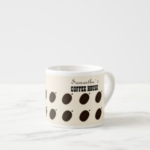 Espresso Brown Coffee Bean Pattern Cafe Branding Cup