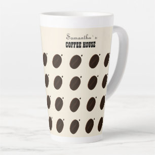 Espresso Brown Coffee Bean Pattern Cafe Branding Latte Mug