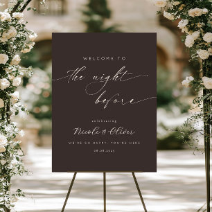 Espresso Brown Modern Rehearsal Dinner Welcome Poster