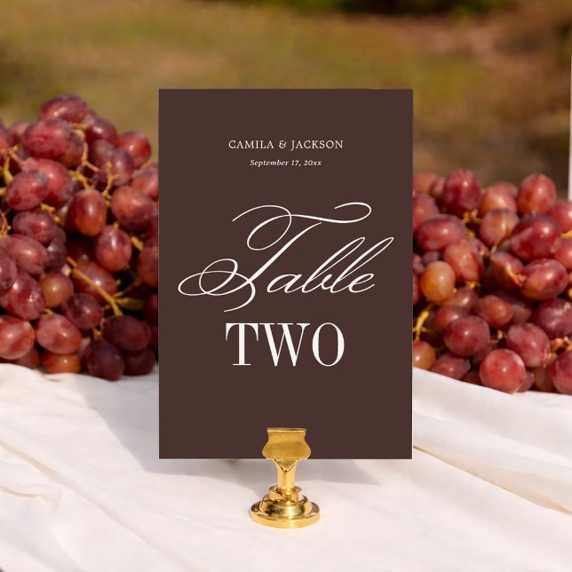 Espresso Brown theme Wedding Table Number (Creator Uploaded)