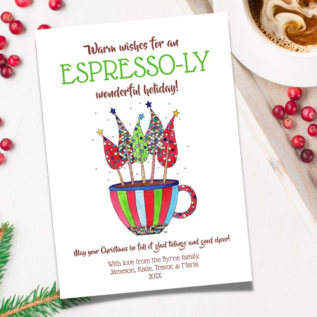 Espresso Christmas Trees Holiday Card (Creator Uploaded)