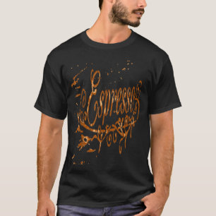 Espresso Coffee Artistic Typography Vector T-Shirt