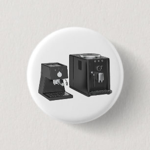 Espresso coffee machines 3 cm round badge