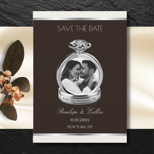 Espresso Cream Engagement Ring Photo Save the Date