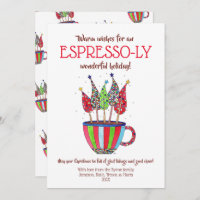 Espresso Disco Christmas Trees Holiday Card