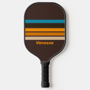 Espresso Drift Across Striping with Name Pickleball Paddle