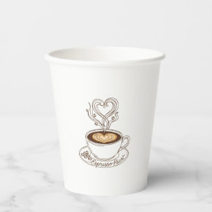 Espresso Heart Elegant – Coffee Lover’s Latte Art Paper Cups