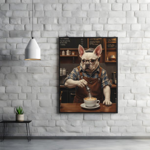 Espresso Hound: Frenchie on Brew Duty Poster