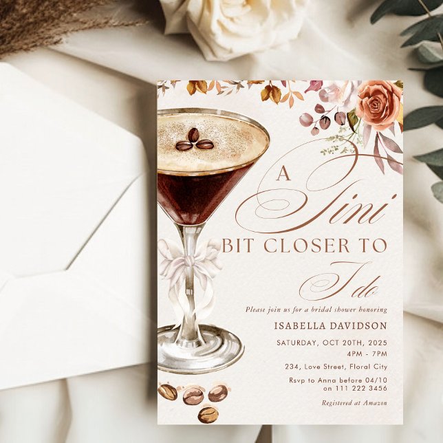 Espresso Martini A Tini Bit Closer Bridal Shower Invitation (Espresso Martini A Tini Bit Closer Bridal Shower Invitation)