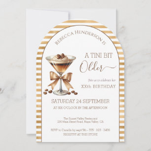 Espresso martini 'A tini bit Older' gold birthday Invitation
