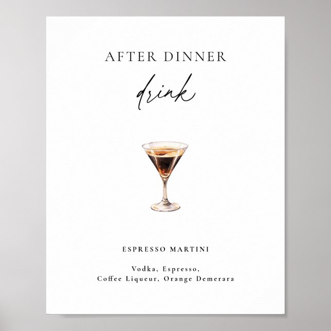 Espresso Martini After Dinner Drink Poster (Front)