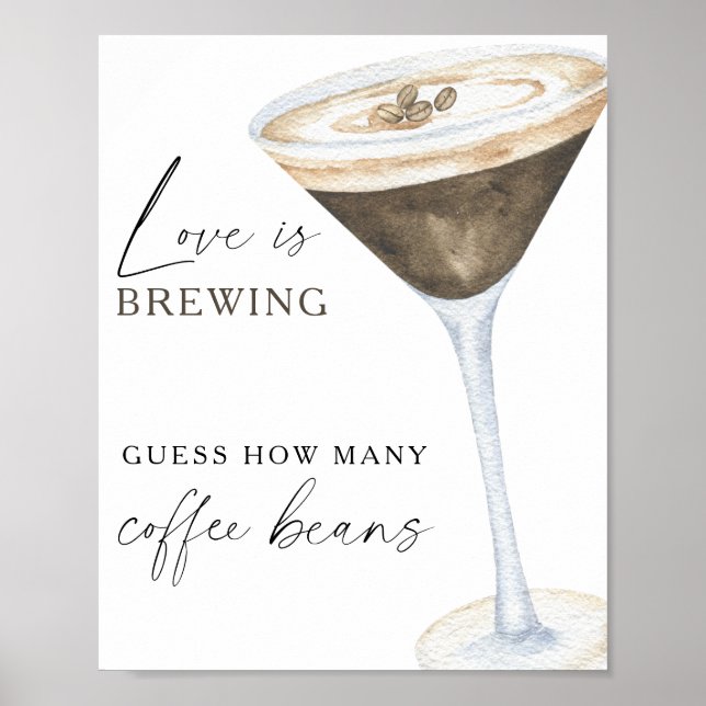 Espresso Martini Bridal - How many coffee beans Poster (Front)
