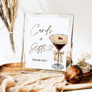 Espresso Martini Bridal Shower Cards & Gifts Sign