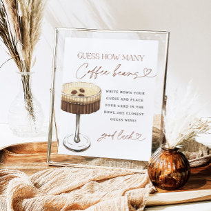 Espresso Martini Bridal Shower Guess How Many Sign