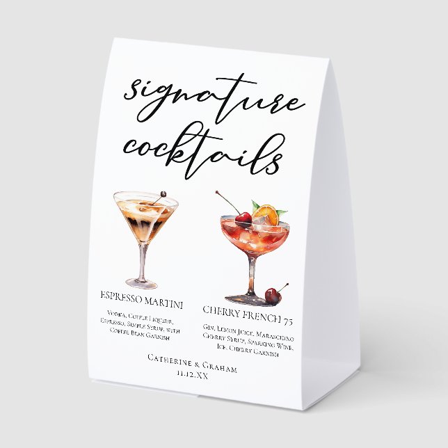 Espresso Martini Cherry French 75 Cocktails Menu (Front)