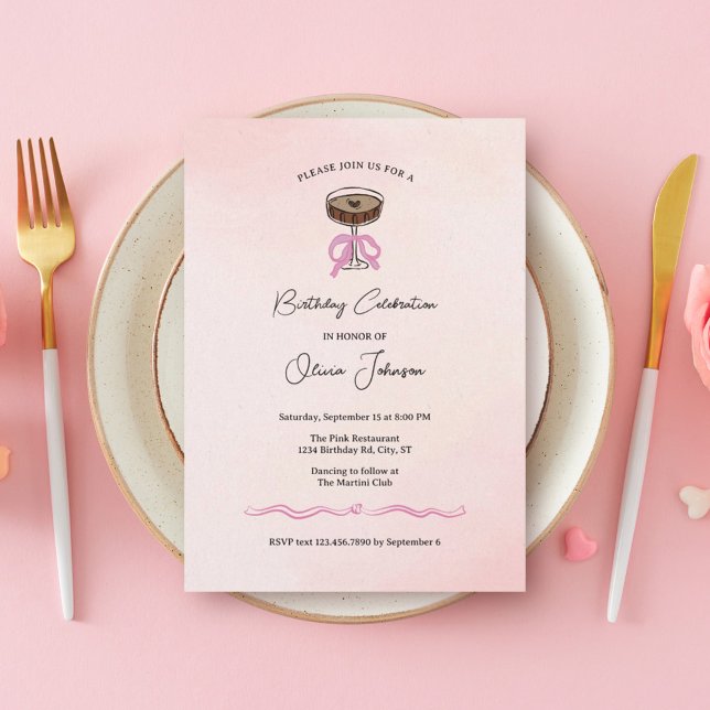 Espresso Martini Cocktail Birthday Invitation (Creator Uploaded)