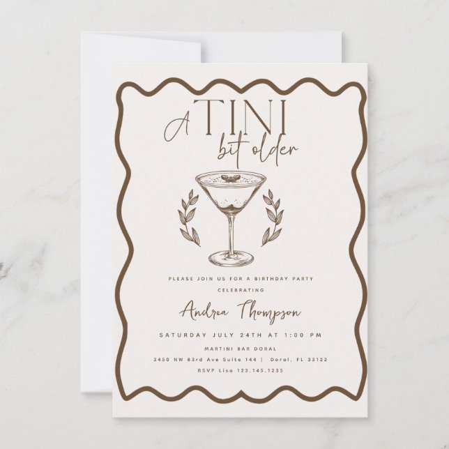 Espresso | Martini |   Cocktail Birthday Invitation (Front)