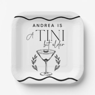 Espresso Martini Cocktail Birthday Paper Plate