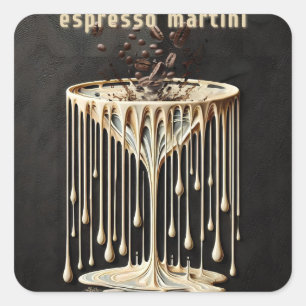 Espresso Martini Cocktail Hour Square Sticker
