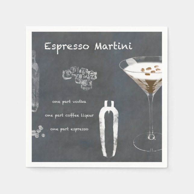 Espresso Martini Cocktail Napkin (Front)
