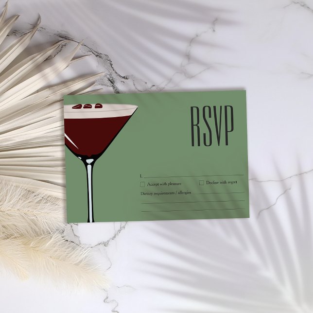 Espresso Martini Cocktail Party RSVP Card (Creator Uploaded)