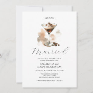 Espresso Martini Cocktail Post Wedding Party Invitation