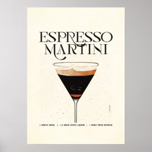Espresso Martini Cocktail Poster Classic
