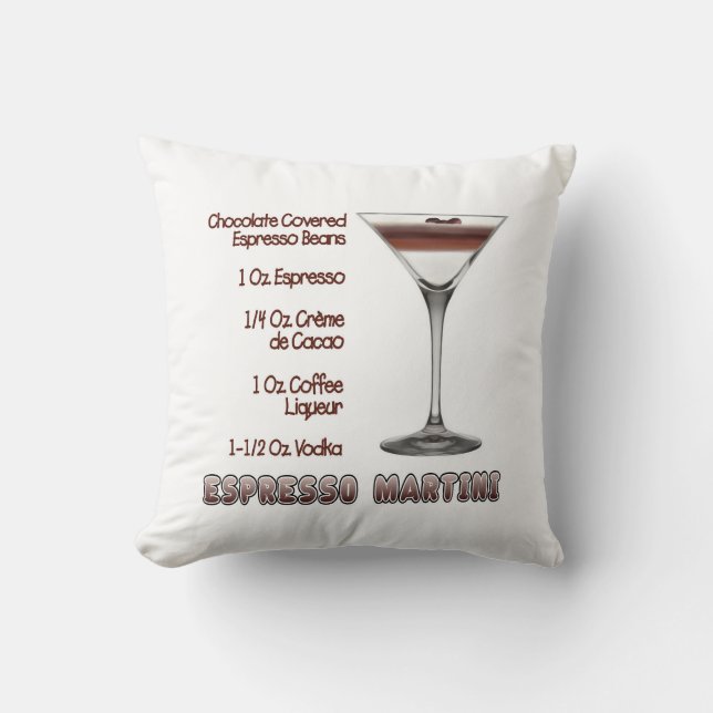 Espresso Martini Cocktail Recipe Art Cushion (Front)