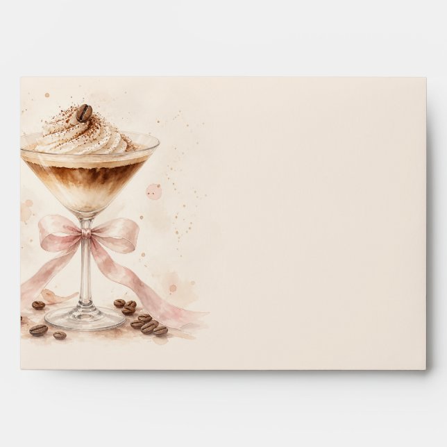 Espresso Martini Coffee Bridal Shower Envelope (Front)