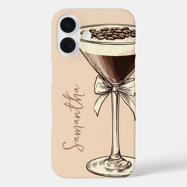 Espresso Martini Coffee Lover Personalised Brown Case-Mate iPhone Case (Back)