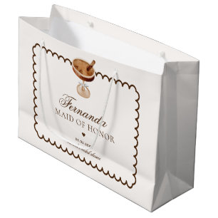Espresso Martini Coffee Maid of Honour Thank You Large Gift Bag