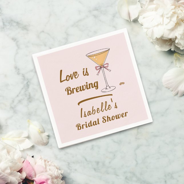 Espresso Martini Coffee Modern  Bridal Shower  Napkin (Creator Uploaded)