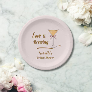 Espresso Martini Coffee Modern Bridal Shower Paper Plate