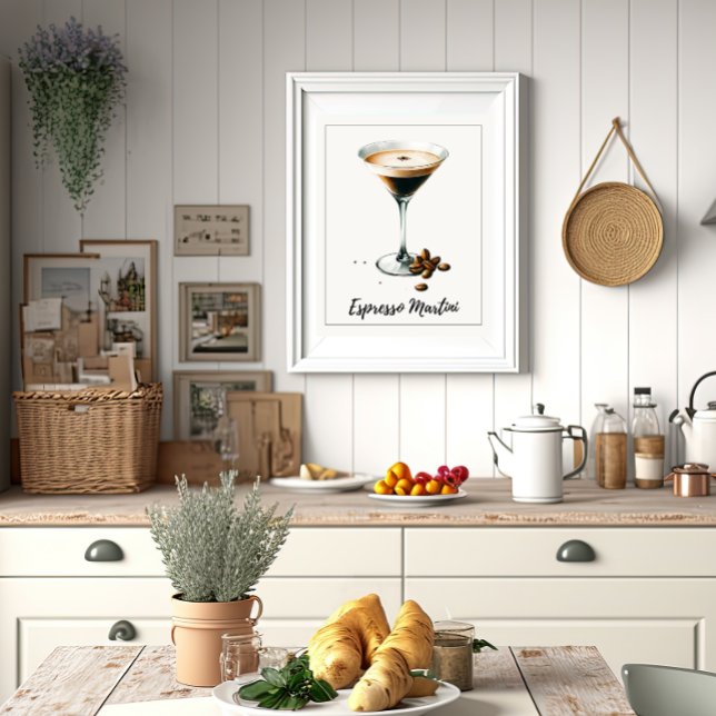 Espresso Martini Elegant Cocktail Art Print Bar  (Creator Uploaded)