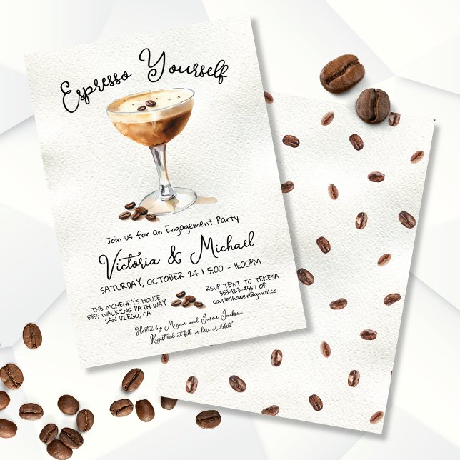Espresso Martini Engagement Party Invitation (Creator Uploaded)