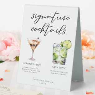 Espresso Martini Gin & Tonic Cocktail Wedding Menu