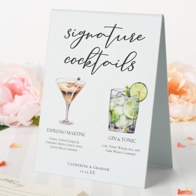 Espresso Martini Gin & Tonic Cocktail Wedding Menu (In SItu (Wedding))
