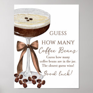 Espresso Martini Guess How Many Bridal Shower Game Poster