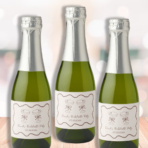 Espresso Martini Hand Drawn Bachelorette Party Sparkling Wine Label