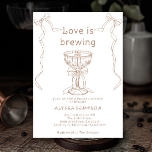 Espresso Martini Hand Drawn Bridal Shower Invitation