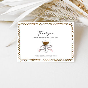 Espresso Martini Hand Drawn Bridal Shower Thank You Card