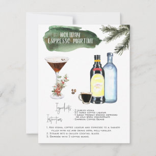 Espresso Martini Holiday Cocktail Recipe Card