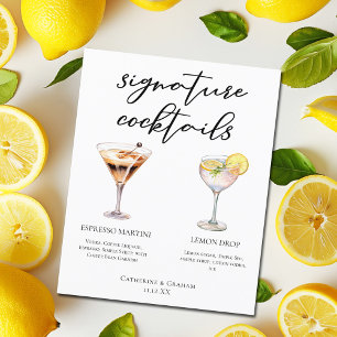 Espresso Martini Lemon Drop Cocktails Menu