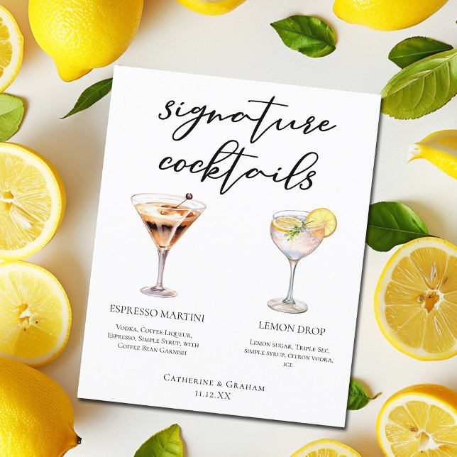 Espresso Martini Lemon Drop Cocktails Menu (Creator Uploaded)