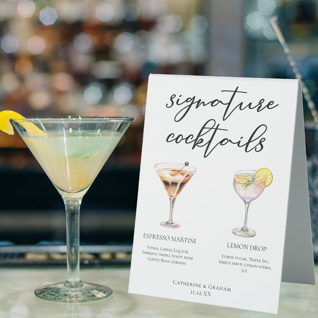 Espresso Martini Lemon Drop Cocktails Wedding Menu (Creator Uploaded)